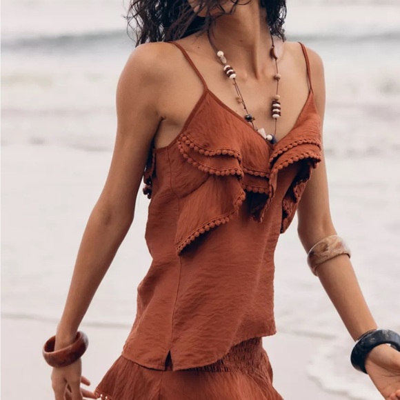 Zara Terracotta Ruffle set - Picture 2 of 14